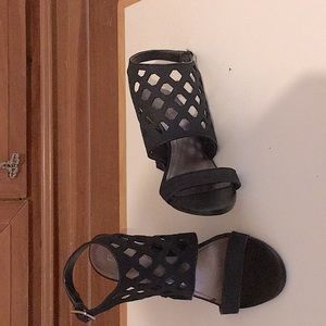 Calvin Klein leather wedge 4” heels shoes